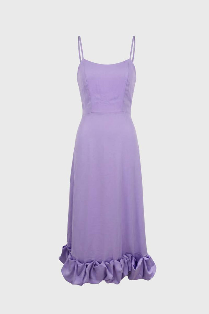 Midi Dress Women - Ruffle Hem Cami Style | Elegant — Lavender