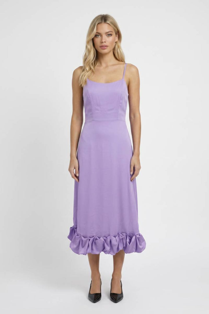 Midi Dress Women - Ruffle Hem Cami Style | Elegant — Lavender