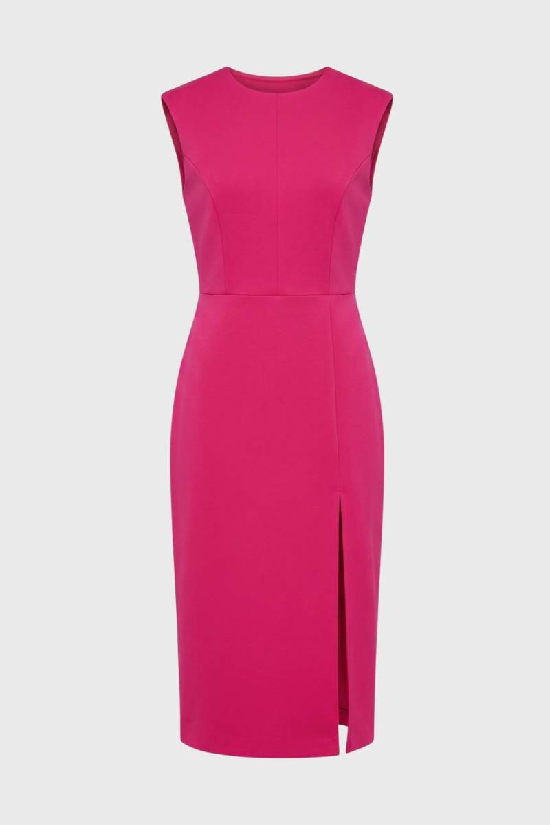 Midi Dress Women - Sleeveless Side Slit | Professional Chic — Pink