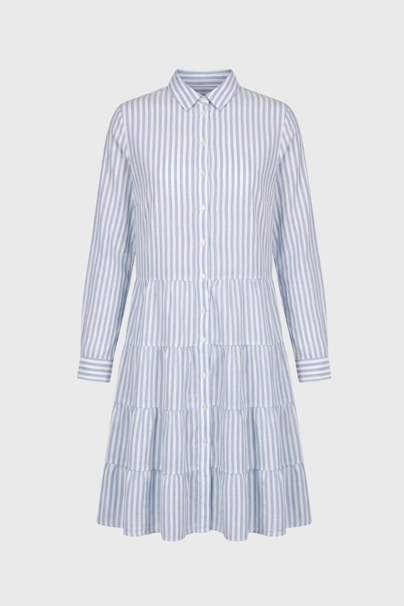 Midi Dress Women - Striped Collar Button Front | Tiered Casual — Striped Light Blue