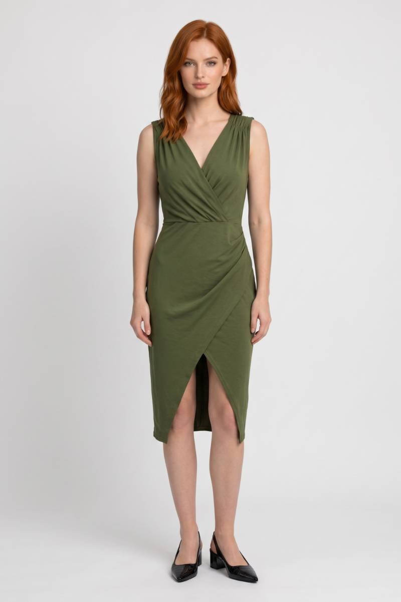 Midi Dress Women - Wrap Style V-Neck | Sleeveless