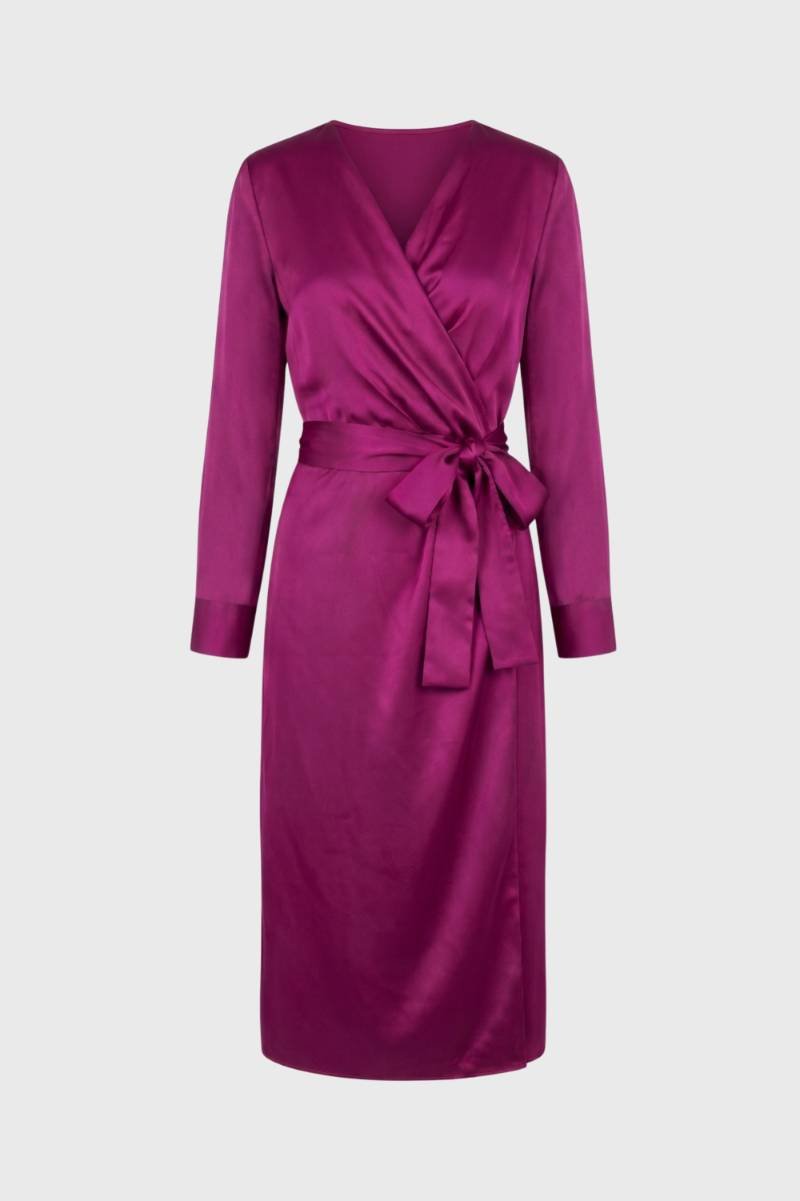 Midi Dress Women - Wrap Style V-Neck with Tie Belt | Elegant — Purple