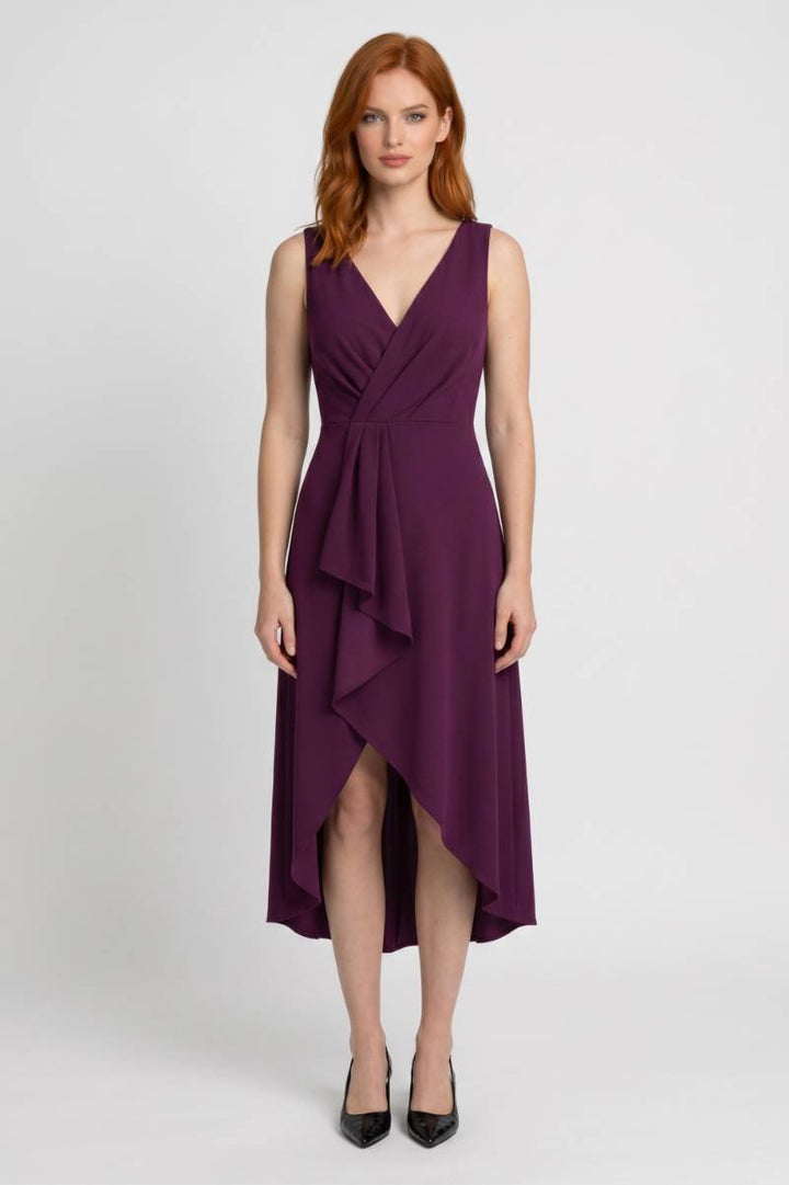 Midi Dress Women - Wrap Style with Asymmetric Hem | Elegant — Purple