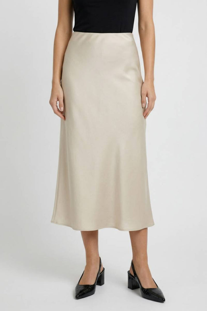 Midi Skirt Women - Flowing A- High Waist | Elegant — Champagne