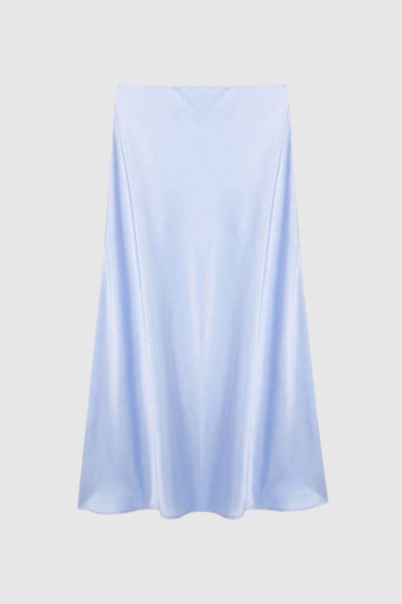 Midi Skirt Women - Flowing A- High Waist | Elegant — Light Blue