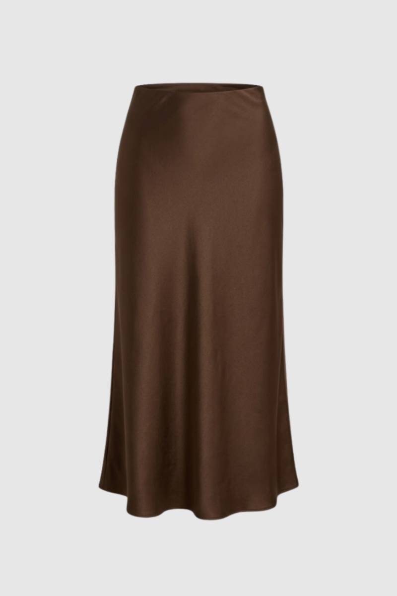 Midi Skirt Women's - Flowing A- Silhouette | Elegant — Chocolate