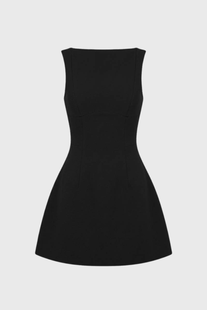Mini Dress Women - Sleeveless Fit & Flare | Timeless Classic - Black
