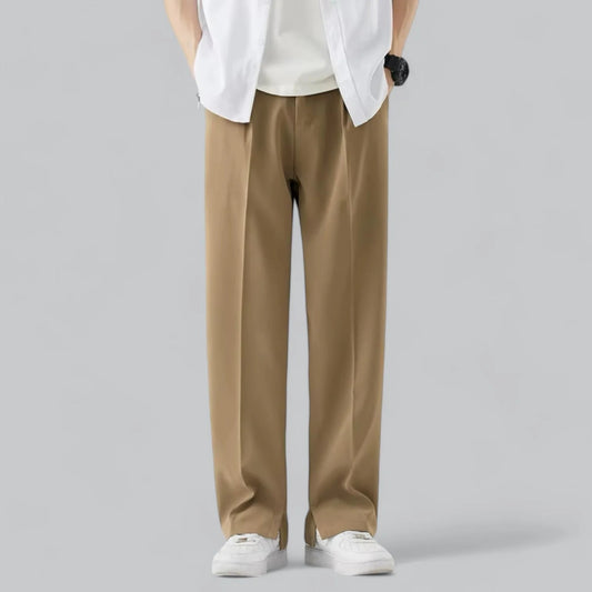 Alfie - Men's Trousers Casual Smart Wide Leg with Pleated Front and Side Pockets