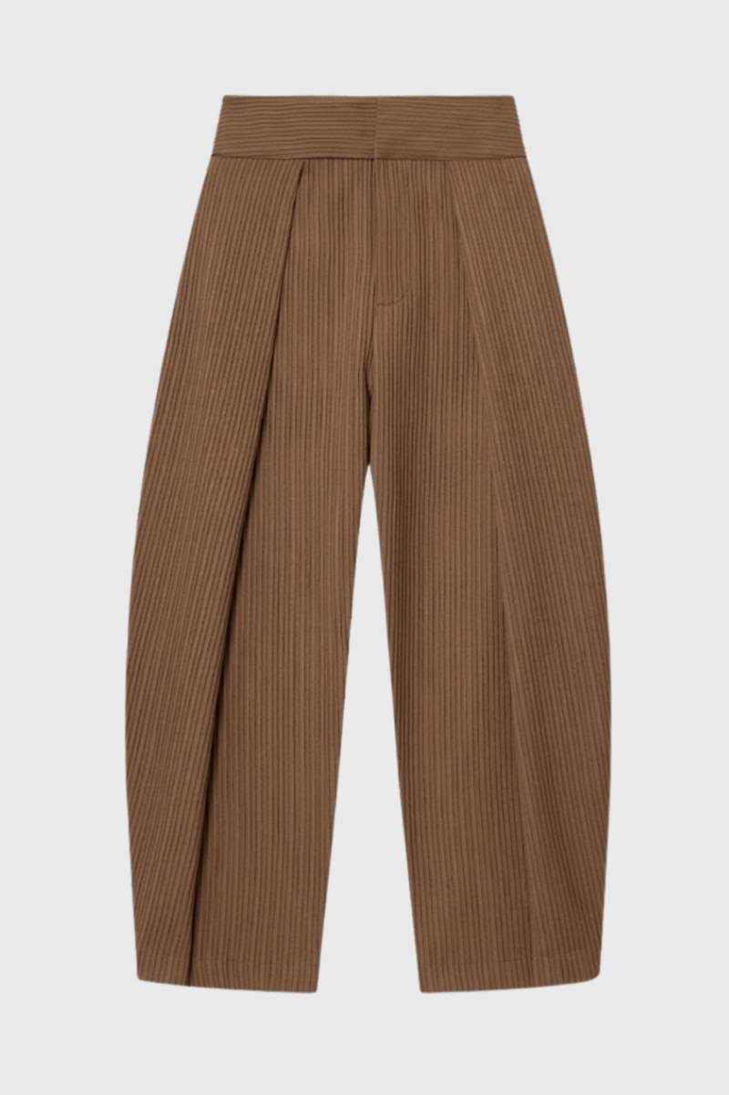 Pleated Trousers Women - High Waisted Wide Leg | Elegant — Camel