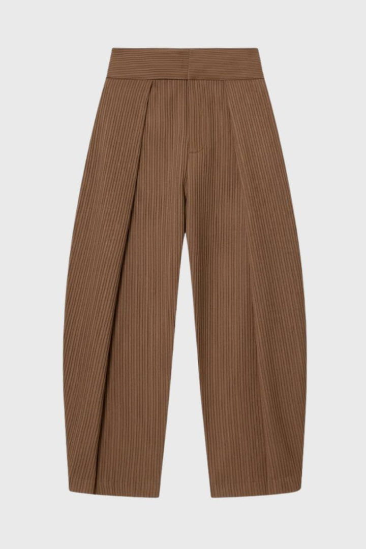 Pleated Trousers Women - High Waisted Wide Leg | Elegant — Camel