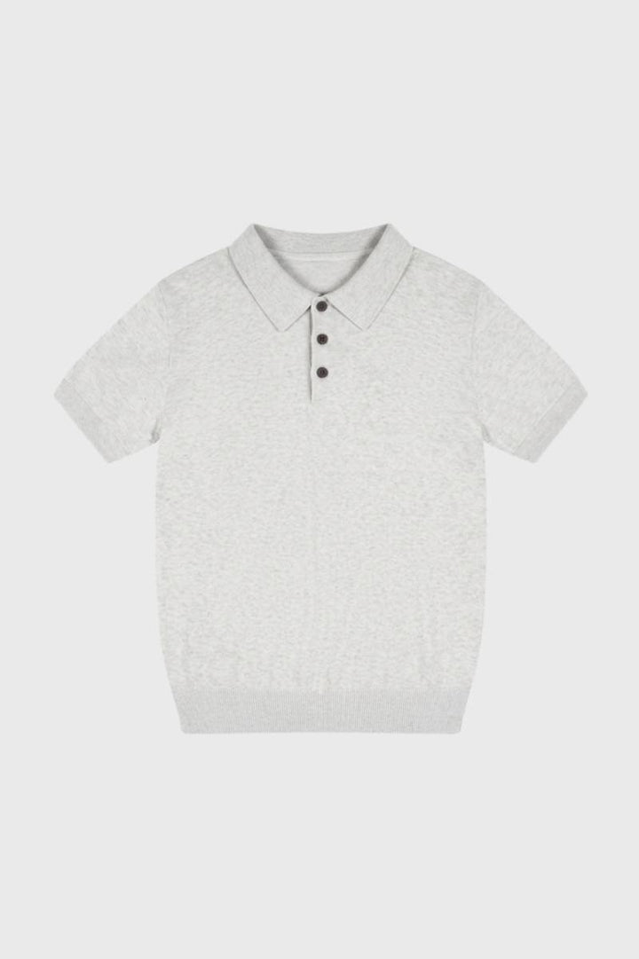 Polo Men - Classic Short Sleeve with Button Placket | Smart — Light Grey
