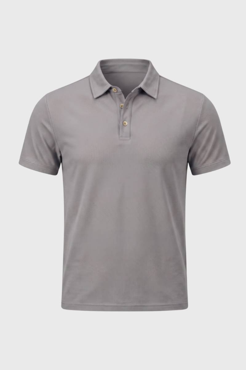 Polo Shirt Men - Classic Collar Button Placket | Smart Casual — Grey