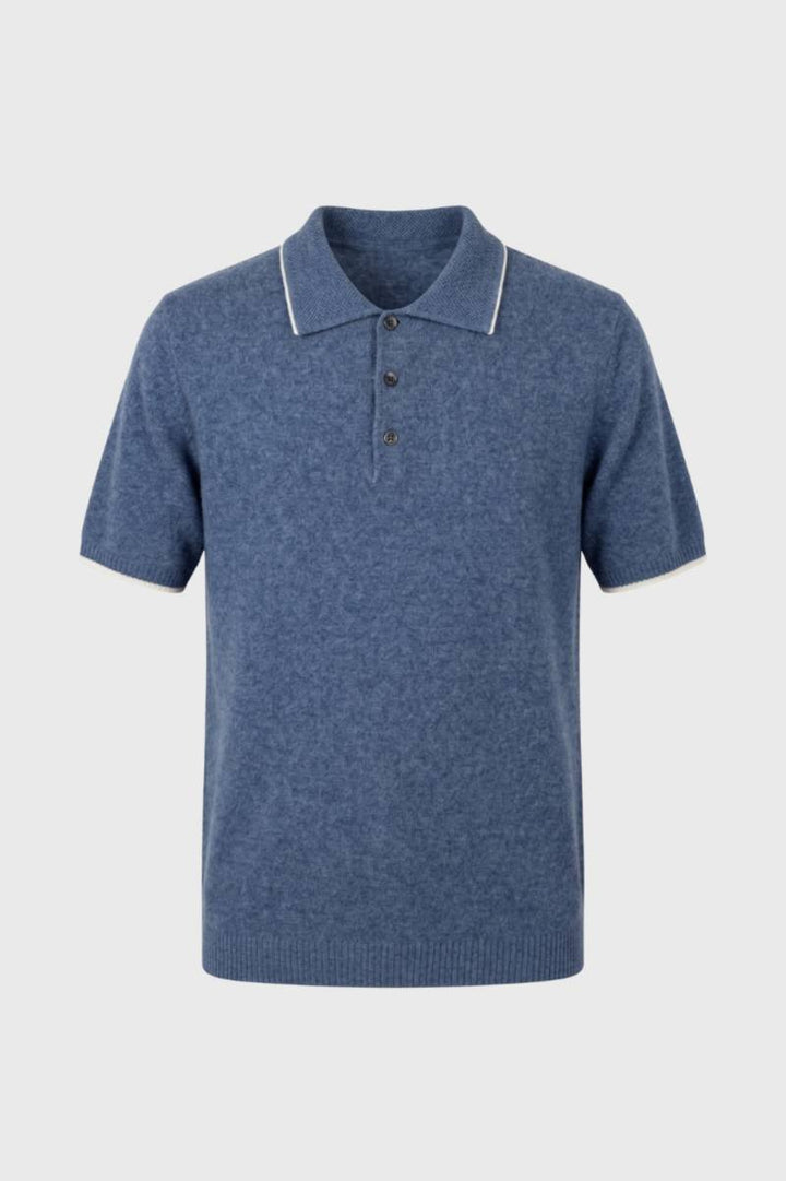 Polo Shirt Men - Classic Knitted Short Sleeve | Refined — Blue