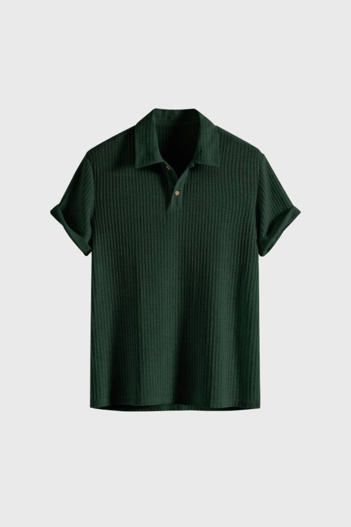Polo Shirt Men - Ribbed Short Sleeve Collar | Classic — Green
