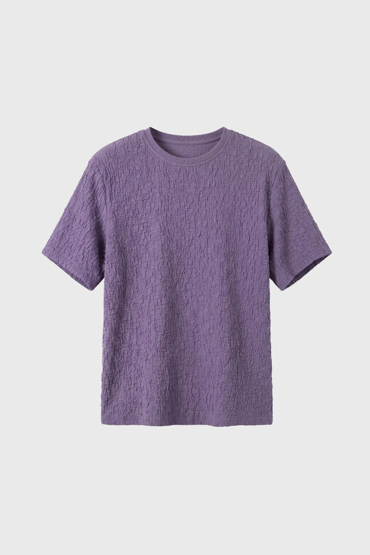 T-Shirt Men - Textured Short Sleeve Crew Neck | Casual