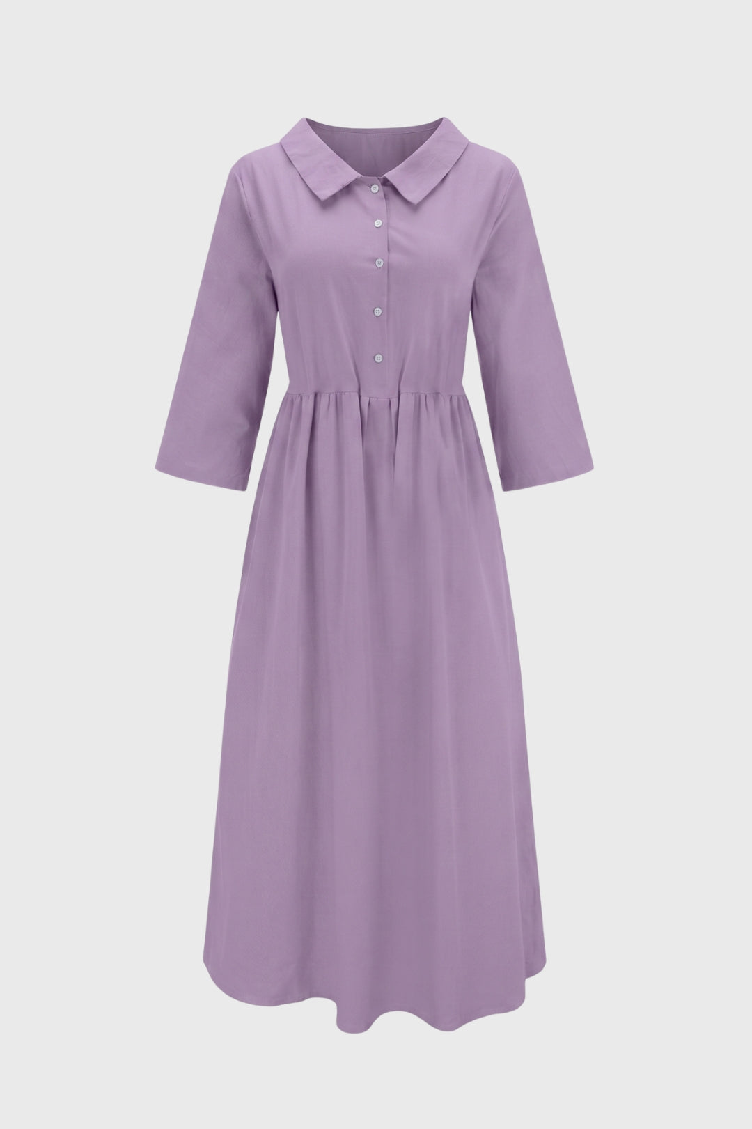 Midi Dress Women - Classic Collar Button Down | Elegant