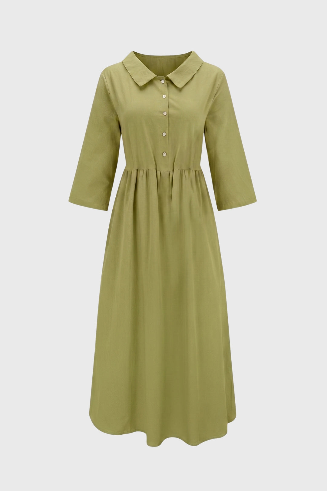 Midi Dress Women - Classic Collar Button Down | Elegant