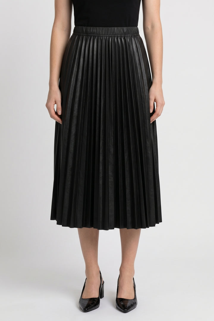 Midi Skirt Women - Pleated Elastic Waist | Elegant