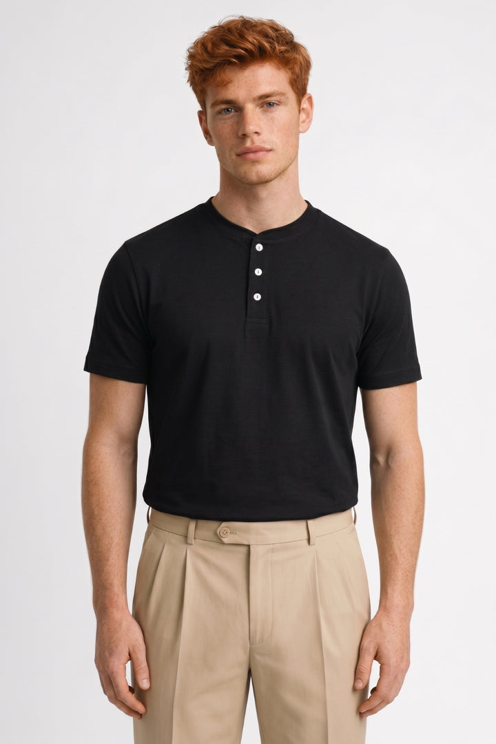 Henley T-Shirt Men - Three Button Placket | Casual