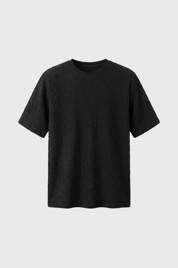T-Shirt Men - Textured Short Sleeve Crew Neck | Casual