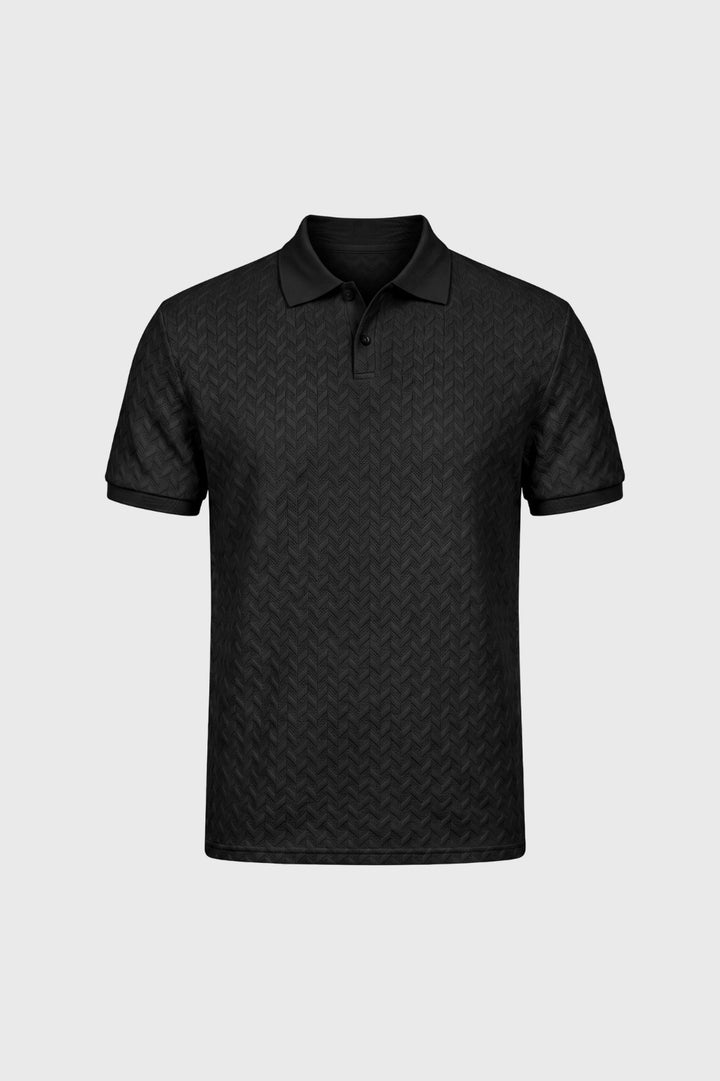 Polo Shirt Men - Textured Weave Classic Collar | Smart Casual