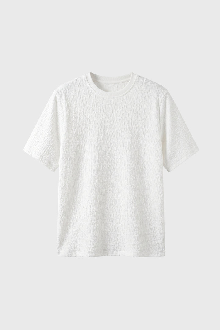 T-Shirt Men - Textured Short Sleeve Crew Neck | Casual