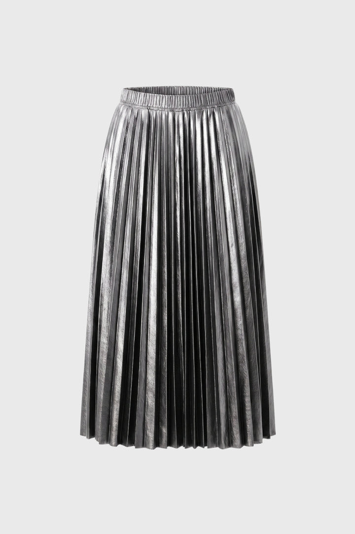 Midi Skirt Women - Pleated Elastic Waist | Elegant
