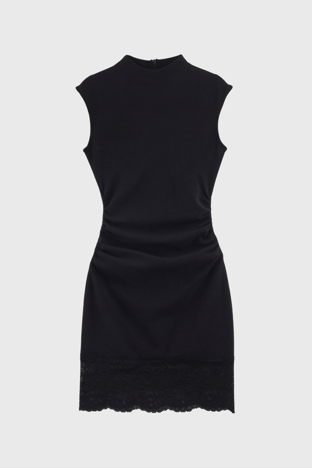 Mini Dress Women - Mock Neck Sleeveless with Hem | Elegant