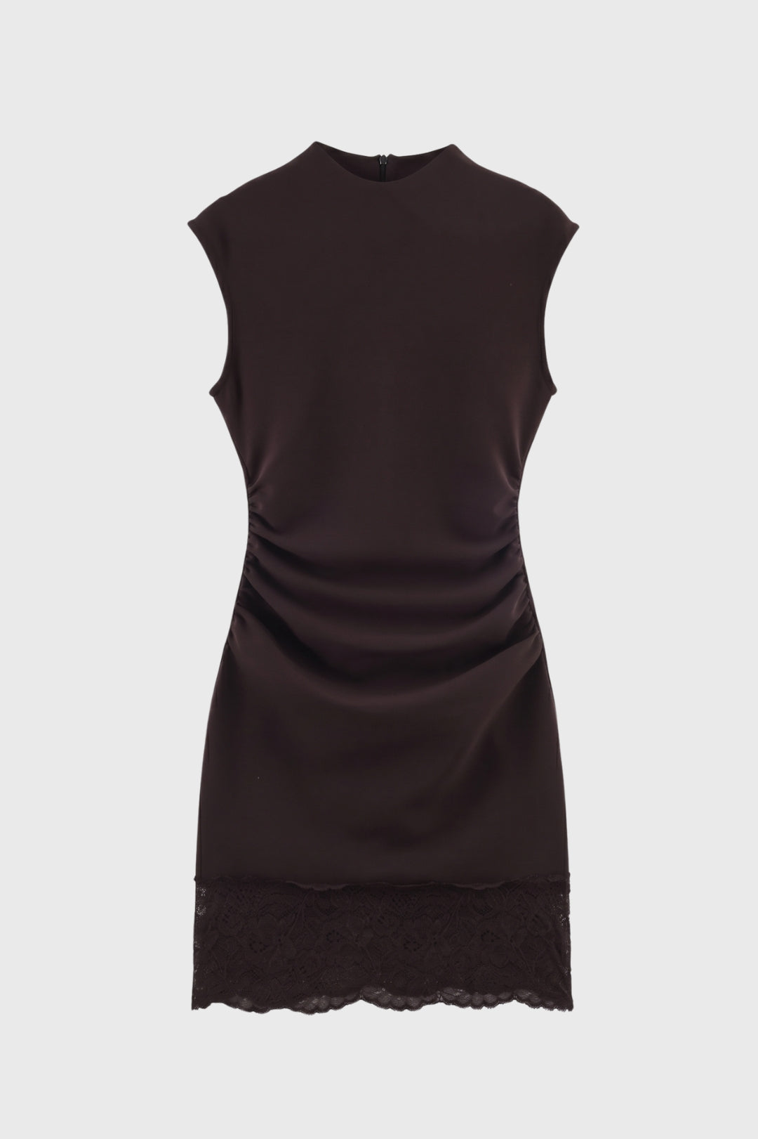 Mini Dress Women - Mock Neck Sleeveless with Hem | Elegant