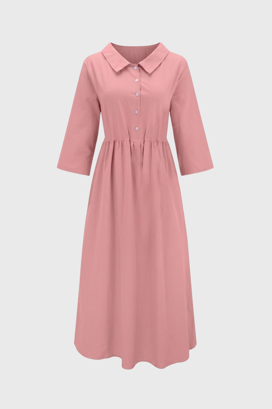 Midi Dress Women - Classic Collar Button Down | Elegant