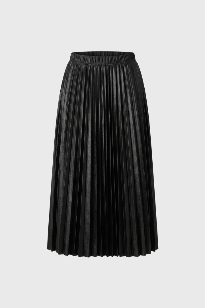 Midi Skirt Women - Pleated Elastic Waist | Elegant