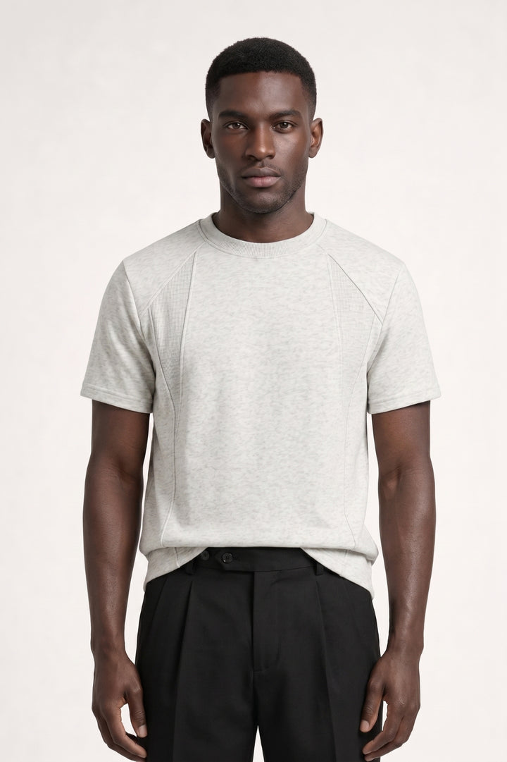 T-Shirt Men - Athletic Style Contrast Panelling | Modern Casual