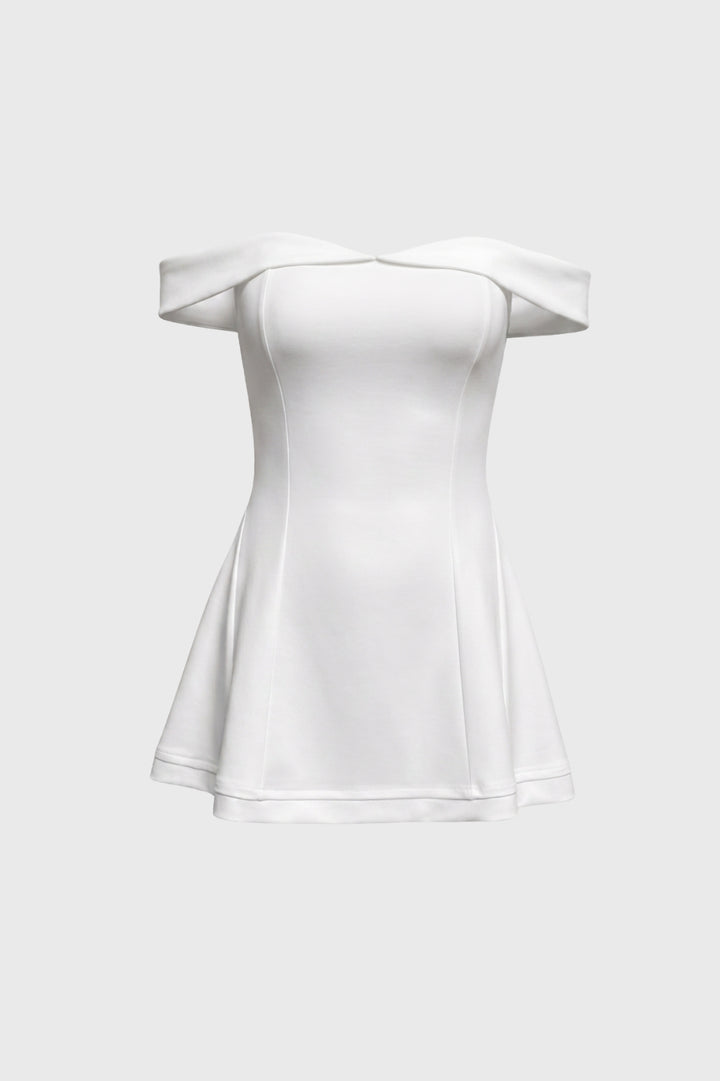 Mini Dress Women - Off Shoulder A Line | Elegant White
