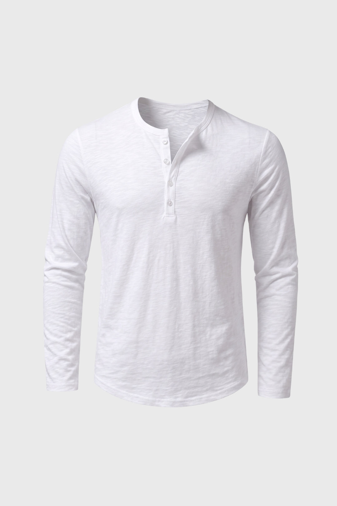 Long Sleeve Top Men - Classic Henley Button Placket | Casual