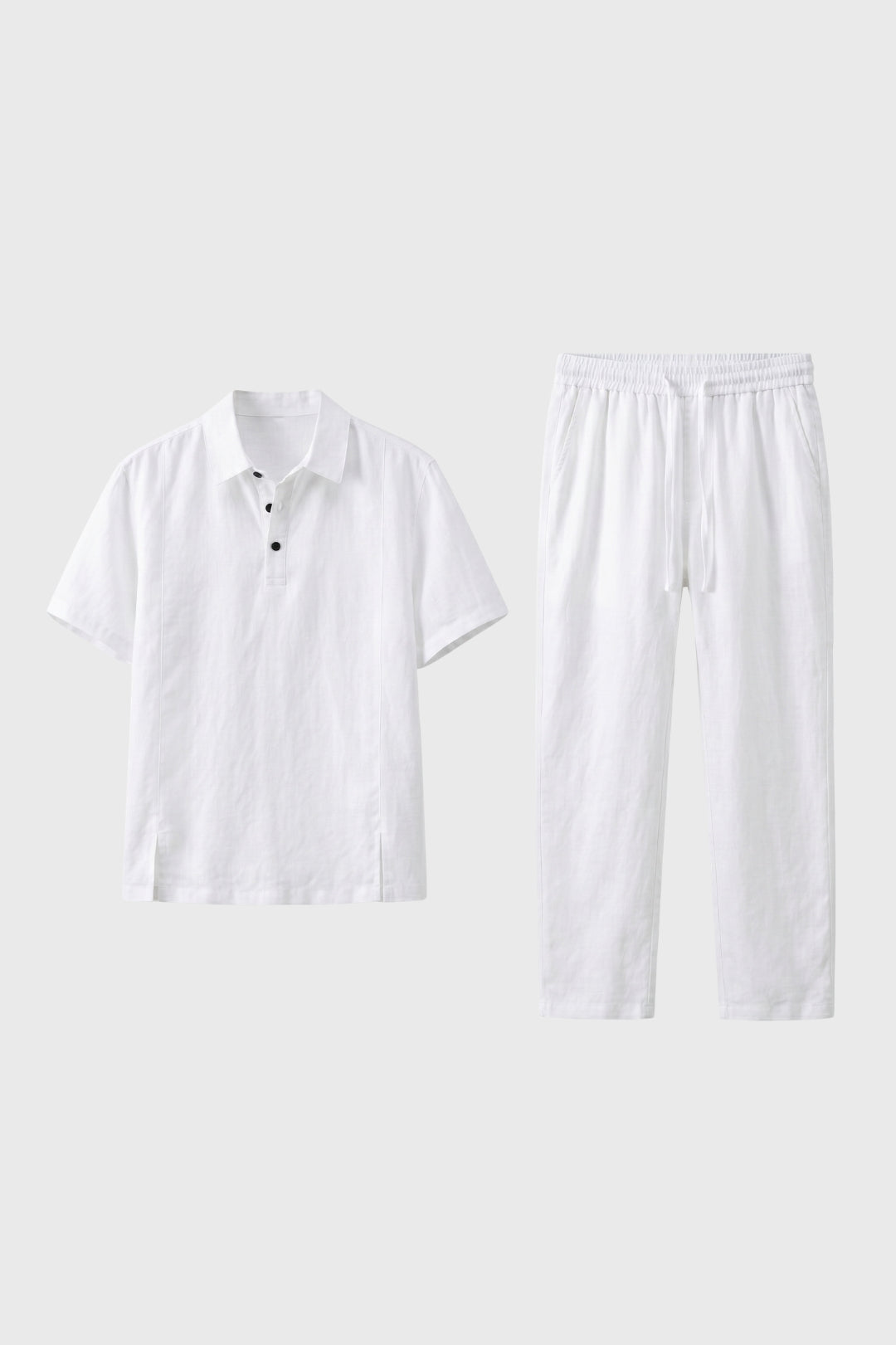 Polo Set Men - Short Sleeve Button Up with Trousers | Casual