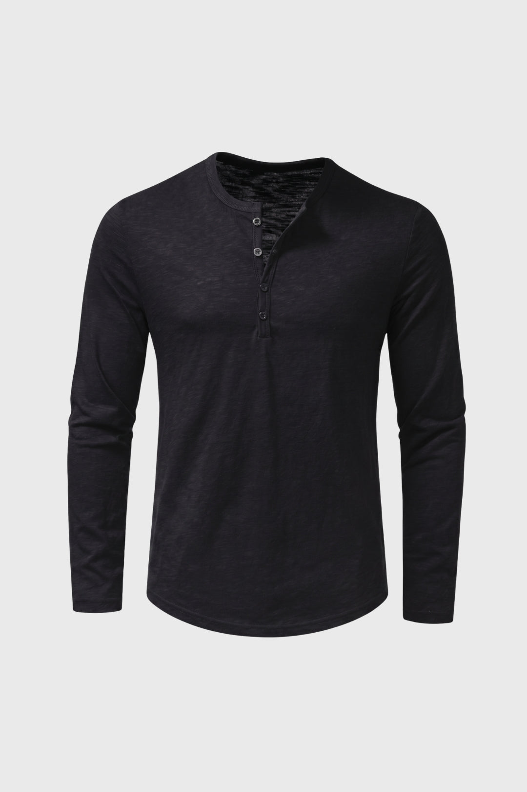 Long Sleeve Top Men - Classic Henley Button Placket | Casual