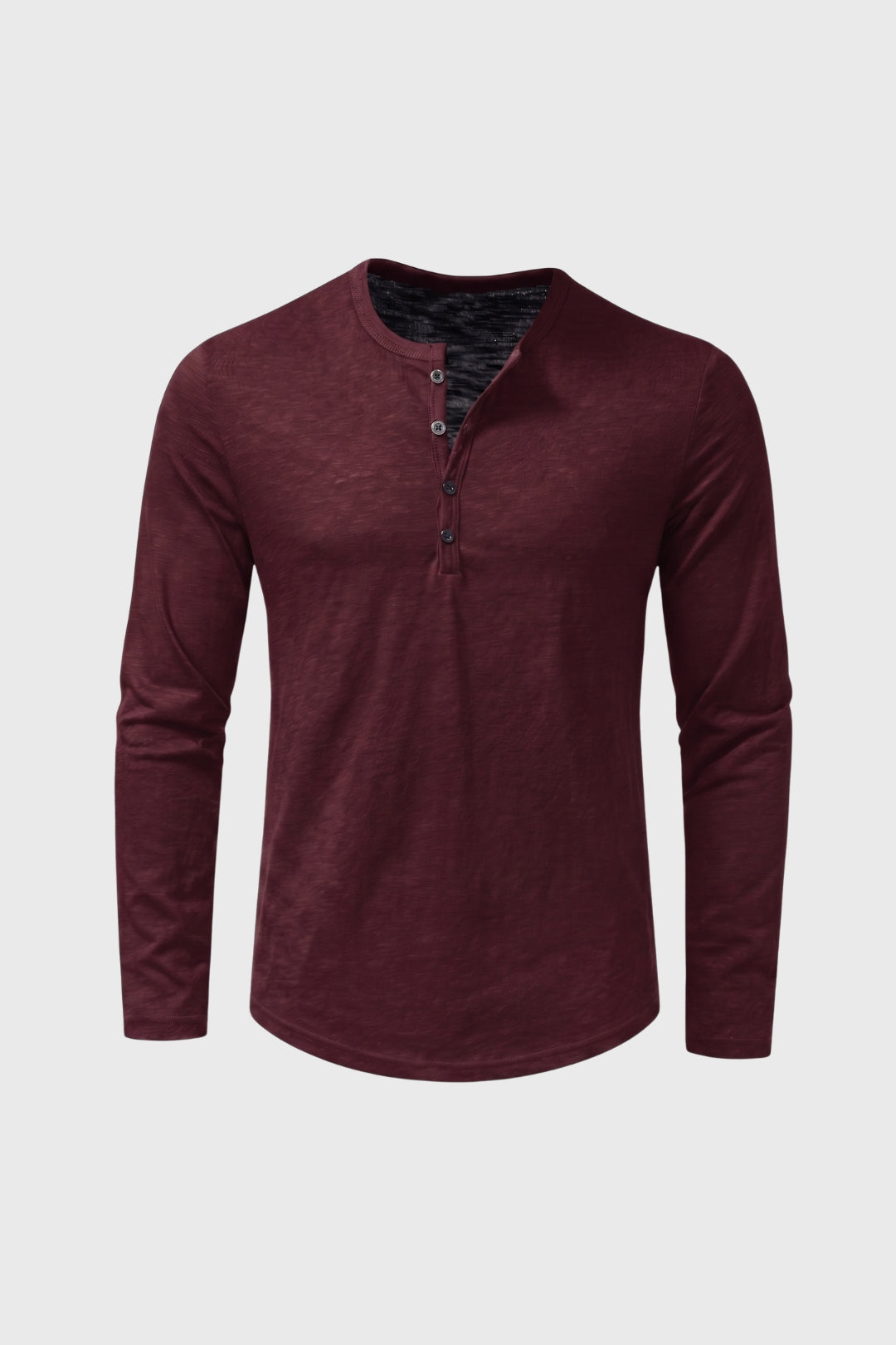 Long Sleeve Top Men - Classic Henley Button Placket | Casual
