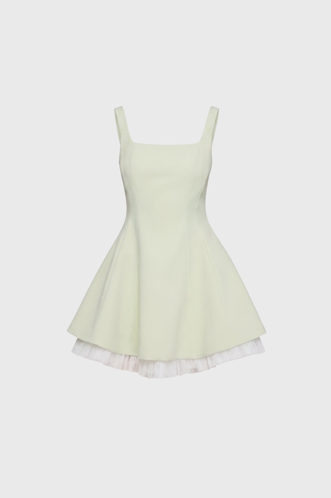 Mini Dress Women - Square Neck Layered Hem | Vintage Inspired