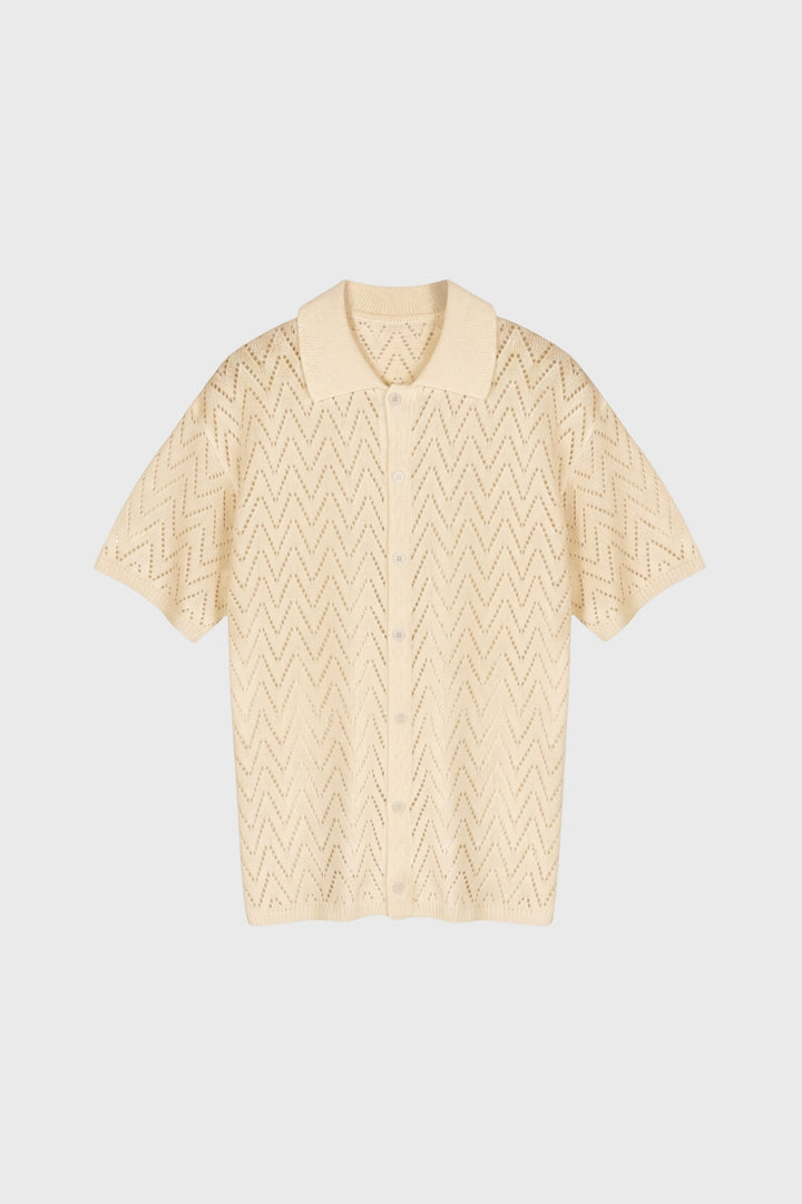 Polo Shirt Men - Textured Knit Diamond Pattern | Classic