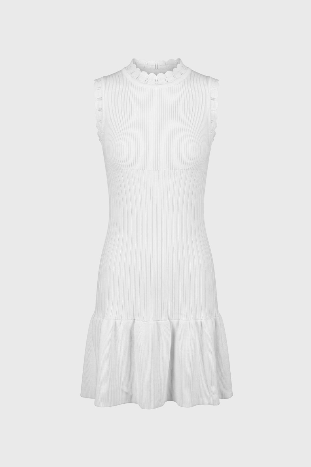Mini Dress Women - Ribbed Texture High Neck | Elegant