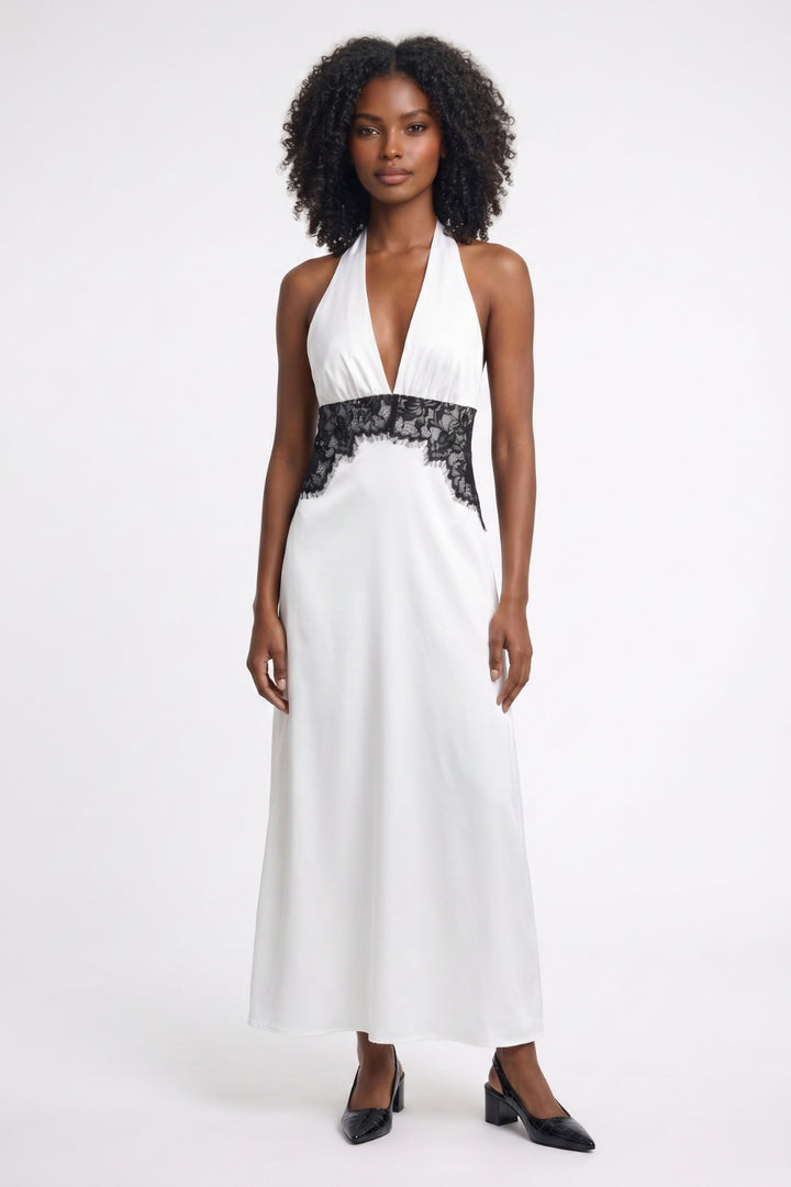 Midi Dress Women - Halter Neck with Detail | Elegant