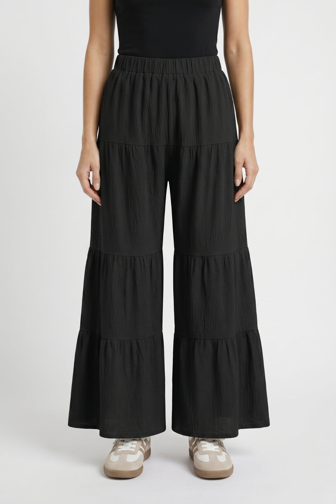 Wide Leg Trousers Women - Tiered Ruffle Design | Flowy Casual