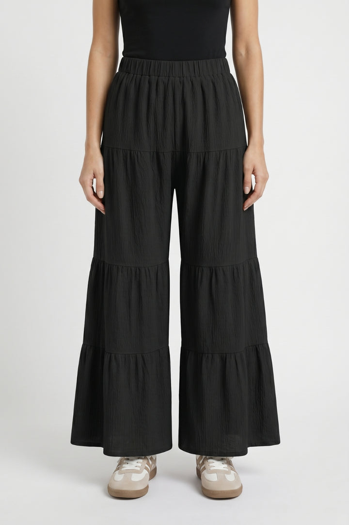 Wide Leg Trousers Women - Tiered Ruffle Design | Flowy Casual