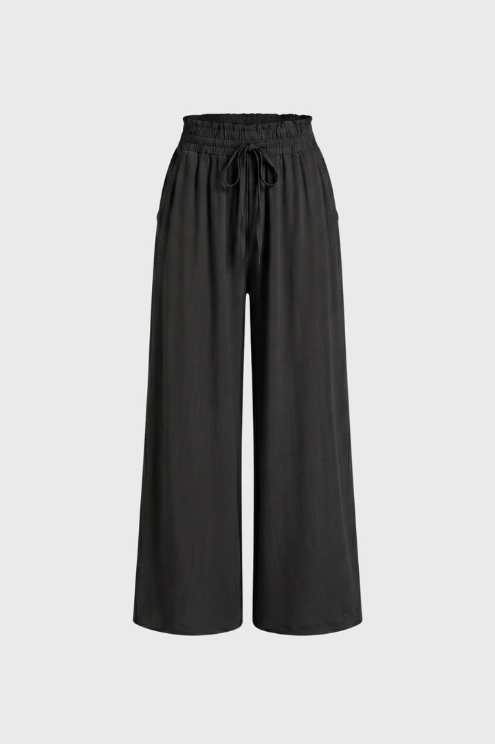 Wide Leg Trousers Women - High Waist Drawstring | Relaxed