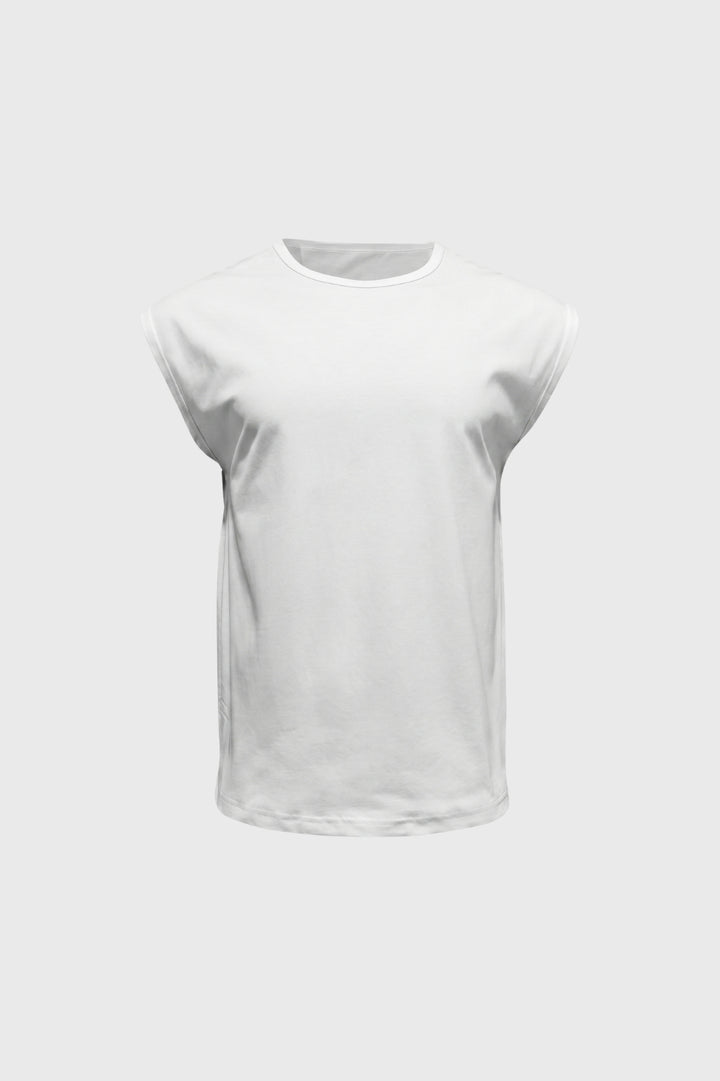 Sleeveless T-Shirt Men - Relaxed Fit Round Neck | Casual