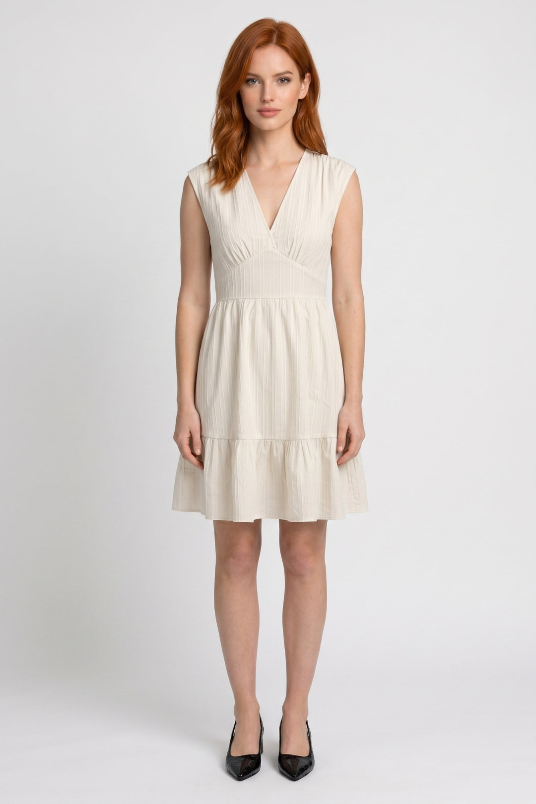 Mini Dress Women - V-Neck Sleeveless Tiered | Elegant