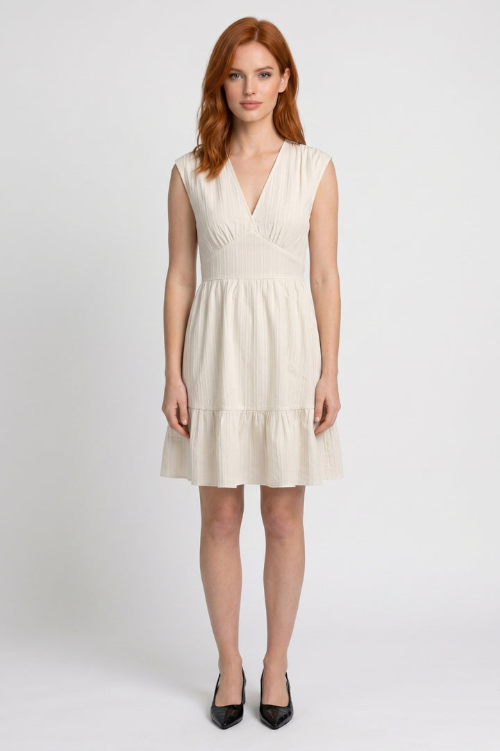 Mini Dress Women - V-Neck Sleeveless Tiered | Elegant