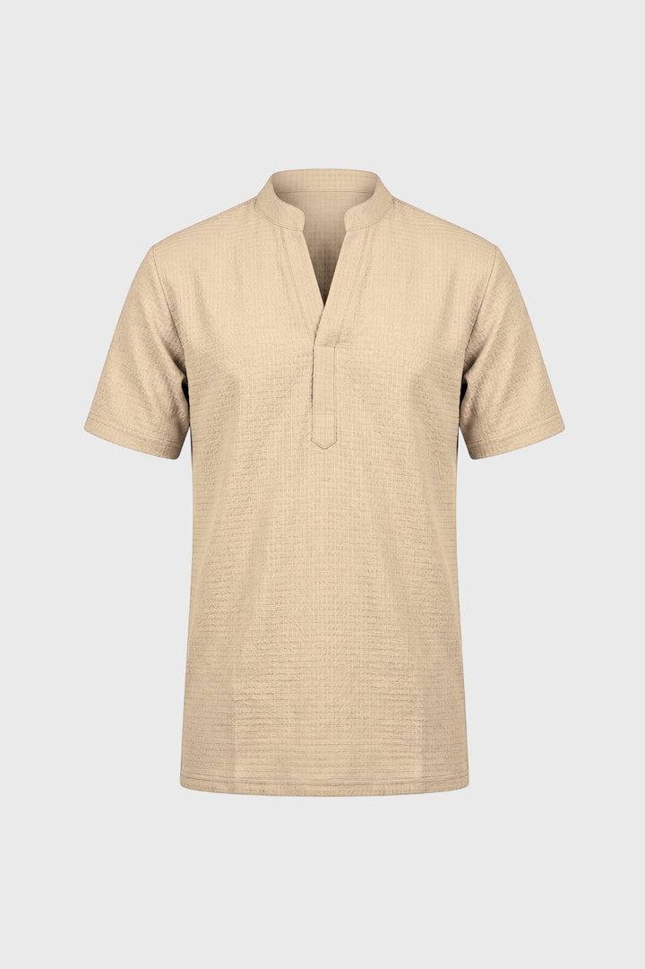 Henley Shirt Men - Stand Collar Relaxed Fit | Classic