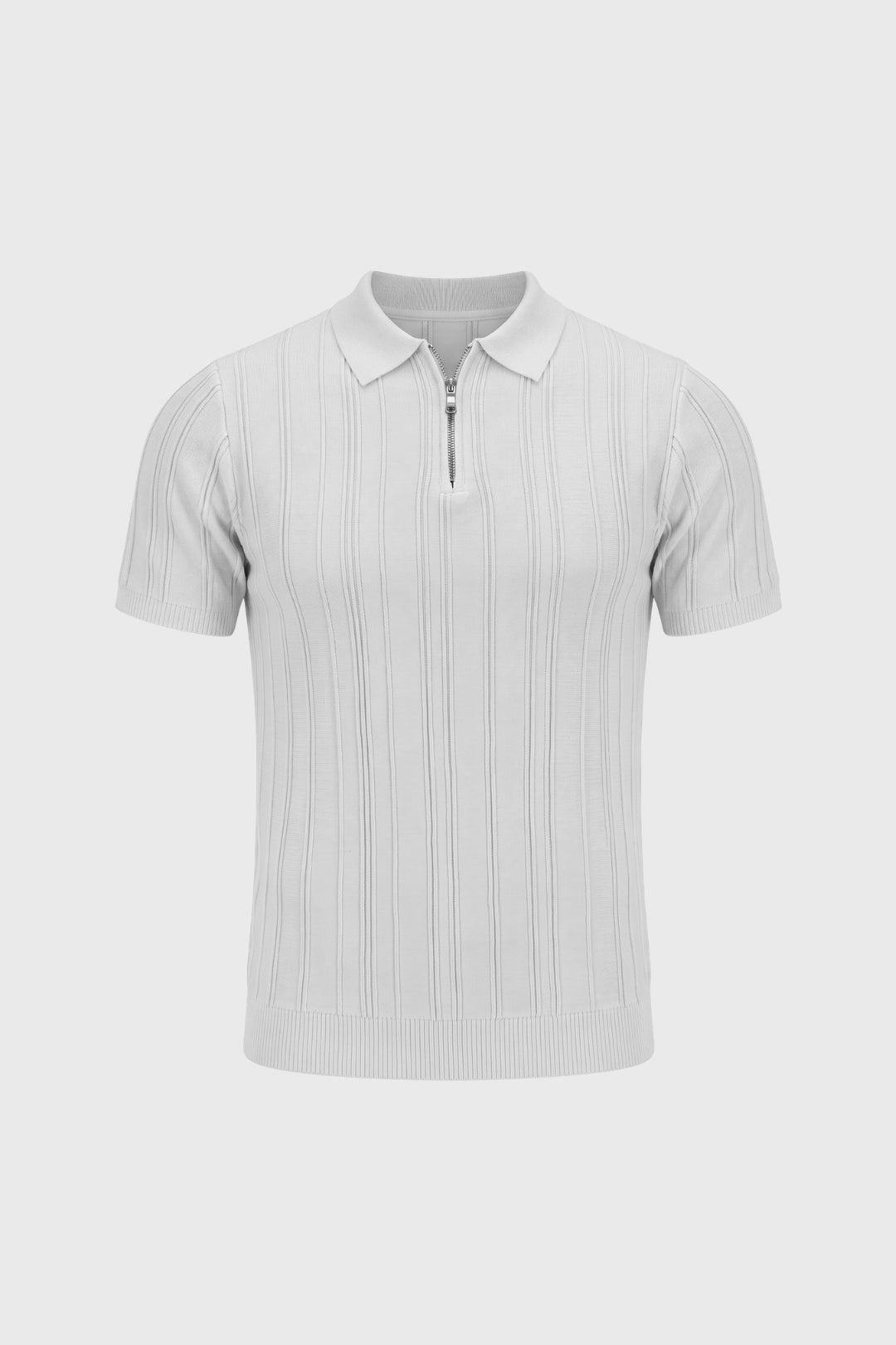 Polo Men - Ribbed Half Zip with Collar | Classic Retro