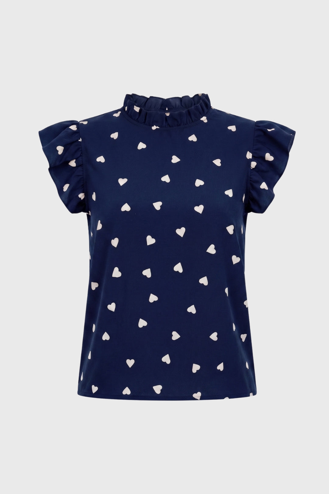 Blouse Women - Heart Print Ruffle Sleeve | Chic